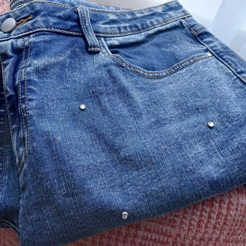 Embellished Rhinestone Jeans - Picture 2 of 7